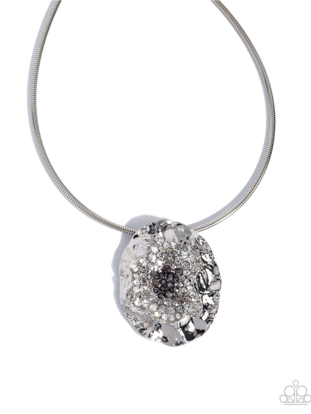 Silver Crystal Cluster Pendant Necklace - Women Jewelry